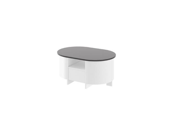 designimpex Couchtisch Design Couchtisch HCL-111 Oval Schublade Hochglanz Wohnzimmer Tisch