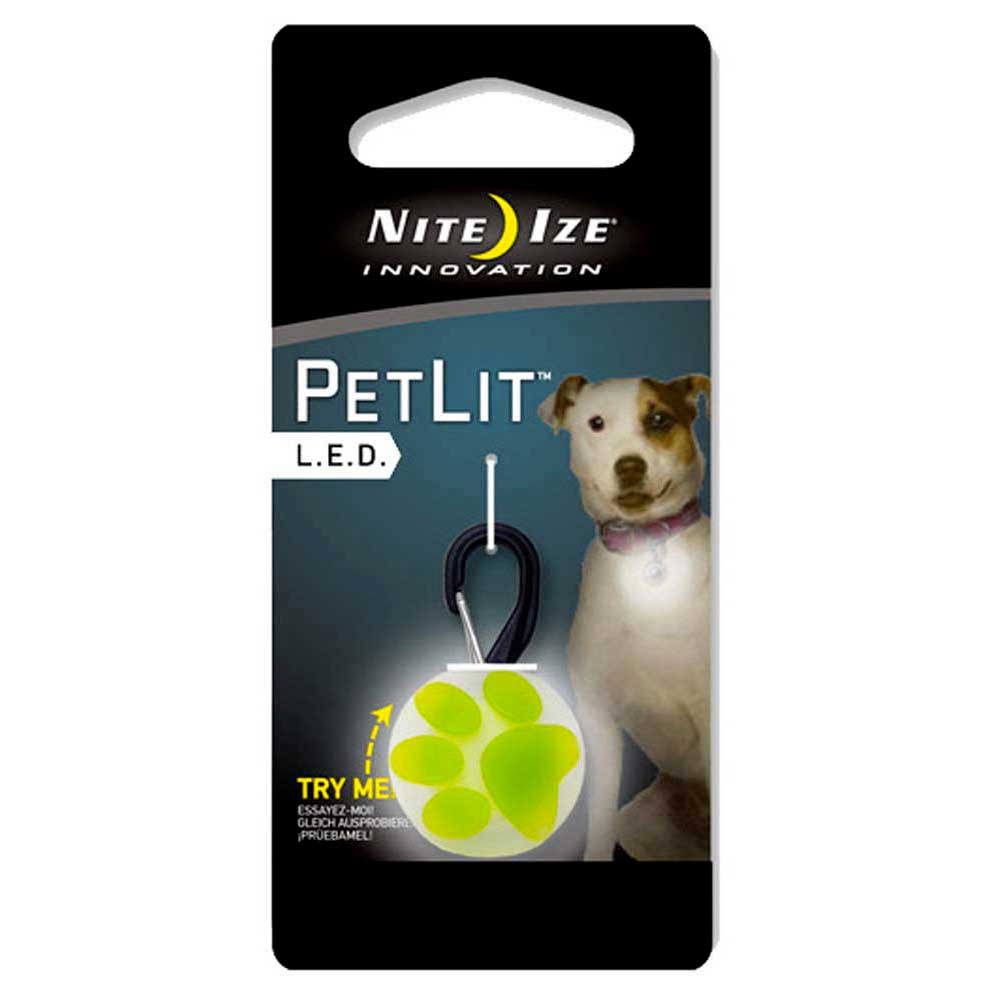 Nite Ize Petlit LED Halsbandverlichting, Lime, Paw, One Size