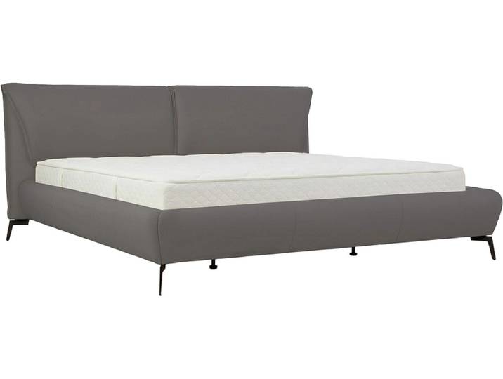 Bett DOVER 160x200cm echtleder hellgrau