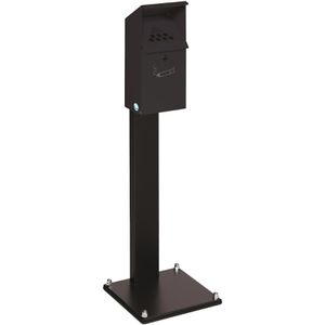 VAR Aschenbecher WH41, 12084, für Outdoor, mit Dach, Standascher aus Metall, 31 x 110 cm, 3,7 Liter, anthrazit