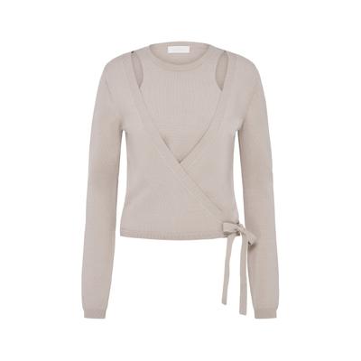 Bolero LEGER "LeGer Rosalina Jumper", Damen, Gr. 36, beige (greige), 54% Polyester (Recycelt), 20% Polyamid, 20% Polyacryl, 6% Wolle, unifarben, normal, V-Ausschnitt, Strickjacken Bolero