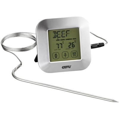 Bratenthermometer GEFU "PUNTO", silber, B:8,5cm H:2,4cm T:8,5cm, Edelstahl, Kunststoff, Temperaturmessgeräte, digital, für Grill, Backofen und Herd