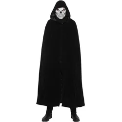 Maskworld Weisse Schädel Maske mit schwarzem Umhang (One Size)
