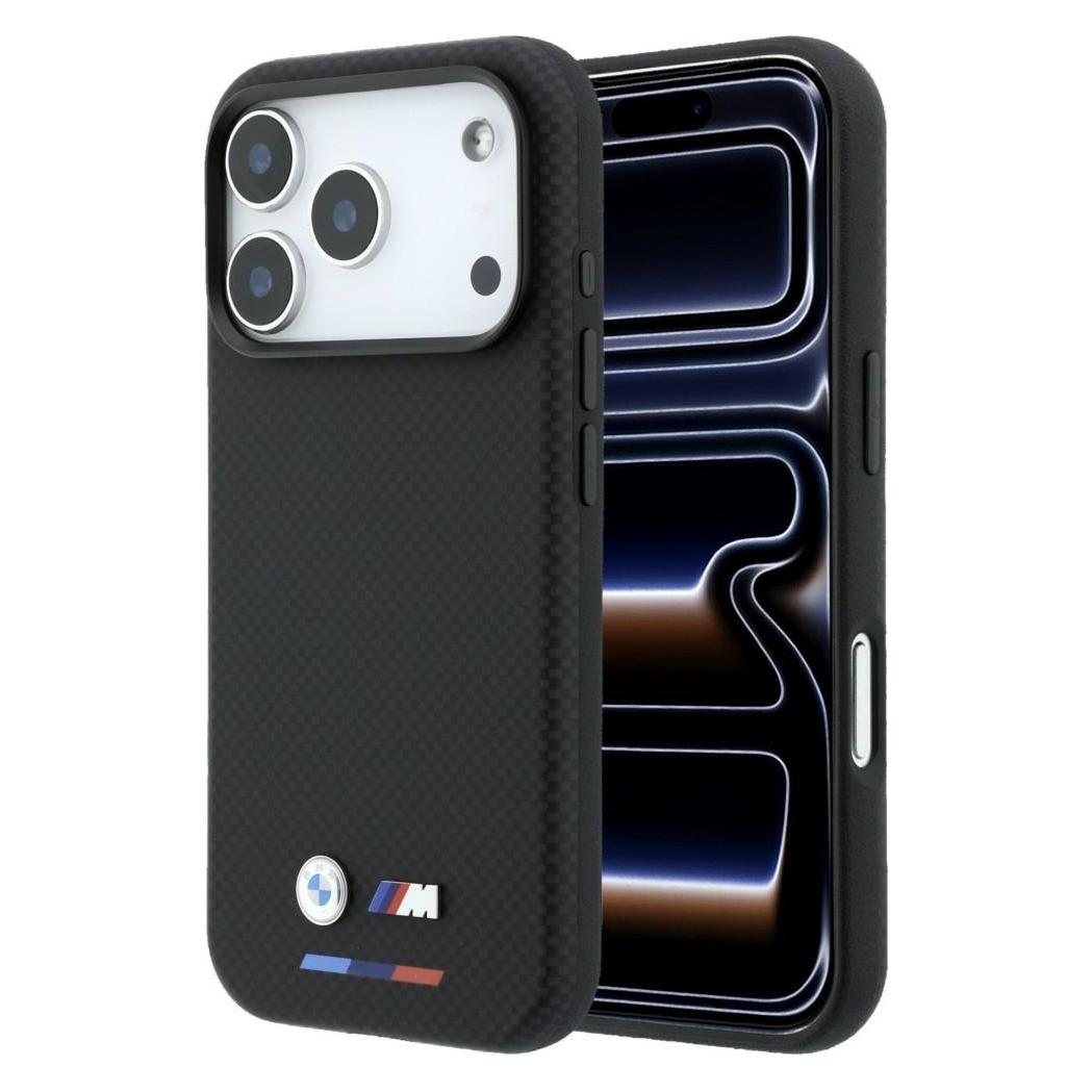 BMW Case M Quadrille Kevlar Tricolor & Metal Logo MagSafe for iPhone 18 Pro Max black (Apple iPhone 17 Pro Max, Apple iPhone 18 Pro Max) (BMW001209)