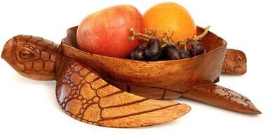 G6 Collection Wooden Handmade Turtle Serving Fruit Decorative Bowl Centerpiece Hand Carved Art Home Decor Decoration Artwork Handcrafted Gift