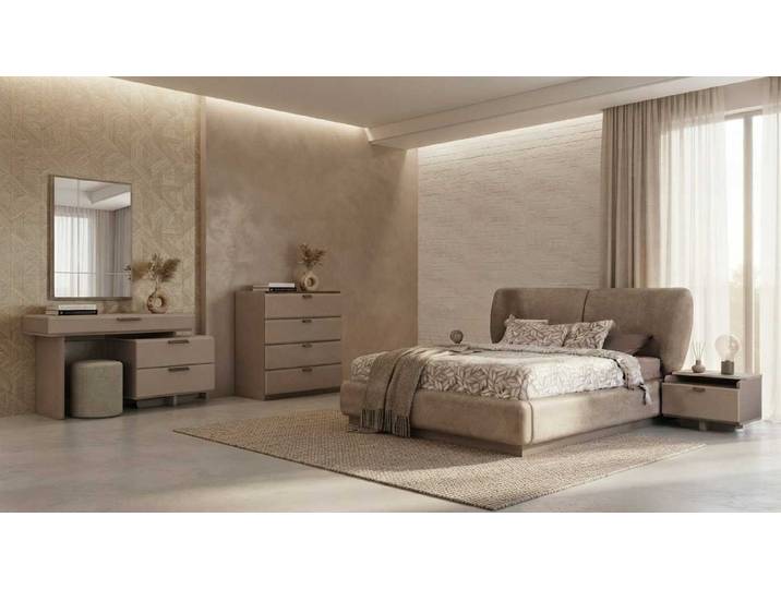 Xlmoebel Schlafzimmer-Set Schlafzimmer Set Bett Nachttisch Kommode Beige Modern Edel Eleganz