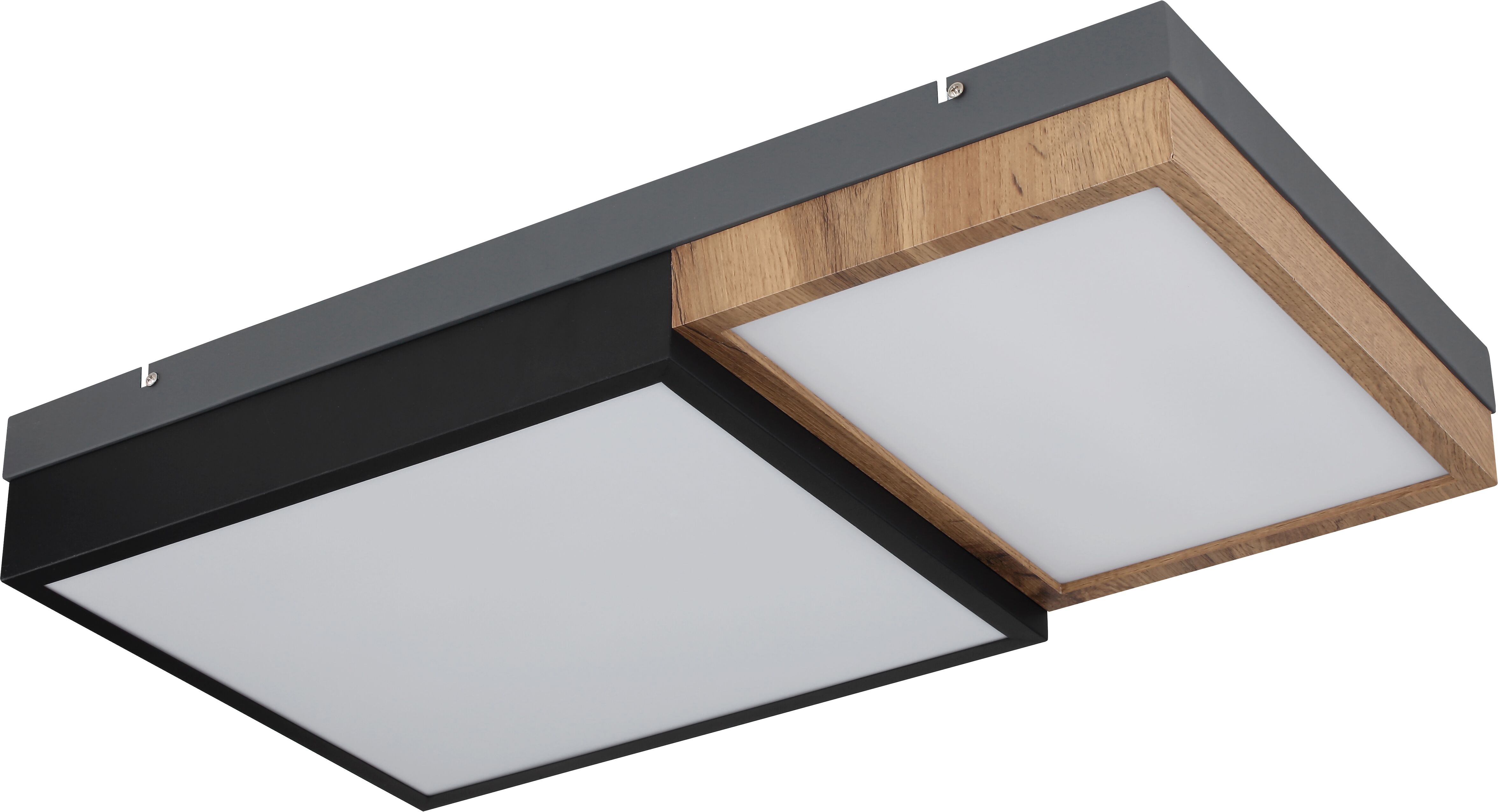 GLOBO LIGHTING LED Deckenleuchte "GUNDI", braun (weiß), Leuchten, Deckenlampe/Wohnzimmer/Schlafzimmer/modern/Holz, LED Deckenleuchte