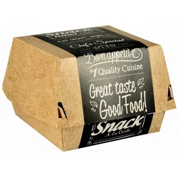 50x Burgerboxen aus Pappe FSC pure 12,5 x 12,5 cm 'Good Food' groß