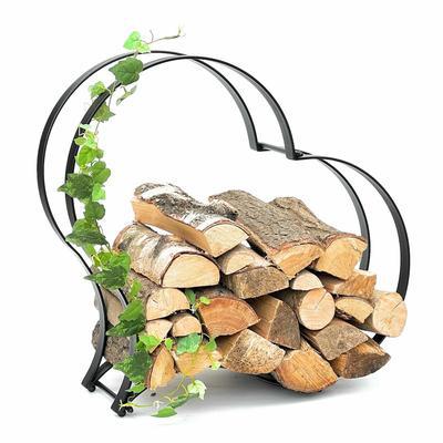 DanDiBo Kaminholzregal Innen Metall Schwarz Kaminholzständer Herz 96322 Holzkorb Kaminholzhalter Feuerholzregal Holzregal