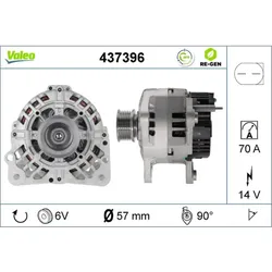 Generator VALEO 437396 für VW Seat Skoda Audi Golf III Ibiza II Cordoba Inca A2