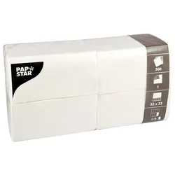 PAPSTAR 500 Servietten, 1-lagig 1/8-Falz 33 cm x 33 cm weiss