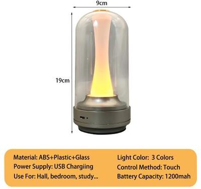 Universal Stock Lumi Glow Rechargeable Bedside Lamp With Touch Control Dimmable LED Mood Light silver