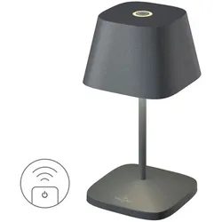 Villeroy & Boch Akku-Tischleuchte Neapel RC Alu, Eisen, Stahl Metall Grau Anthrazit
