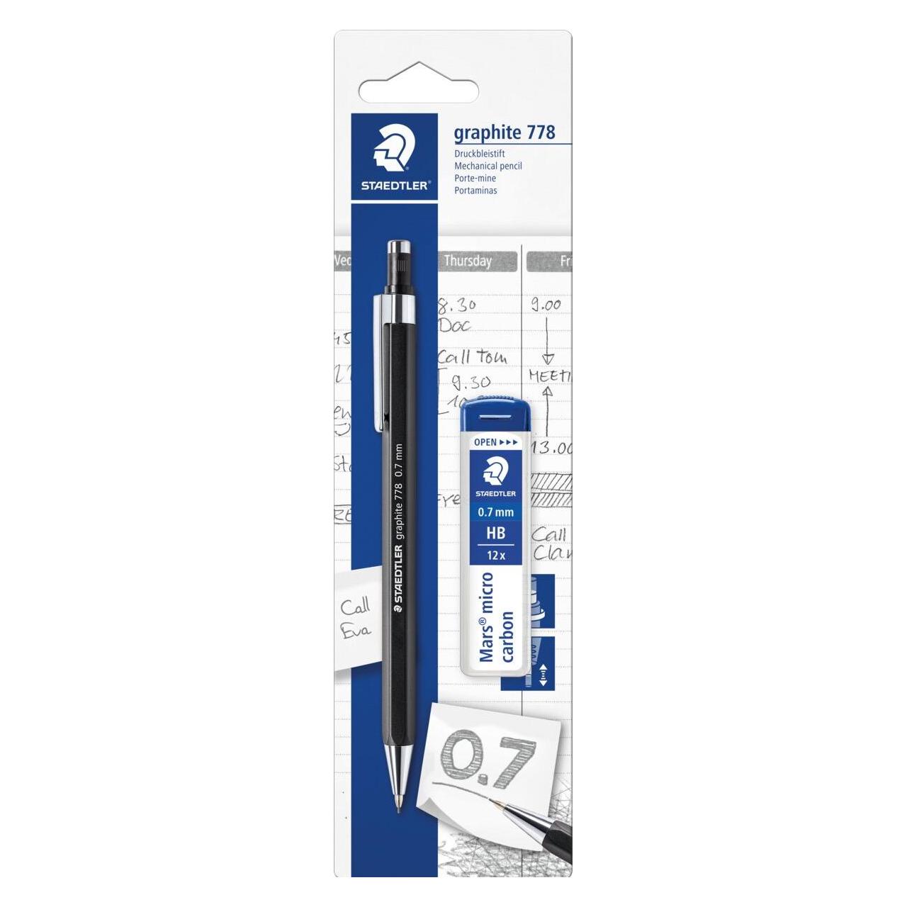Staedtler MECHANICAL PENCIL 778 07 + MINER BK (0.70 mm, HB) (7787ABK25D)
