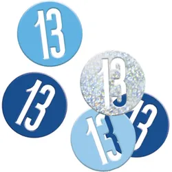 Konfetti blau & silber Zahl 13