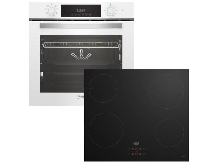 BEKO Backofen-Set SteamShine® Teleskopauszug + Induktionskochfeld Timer autark 60cm NEU