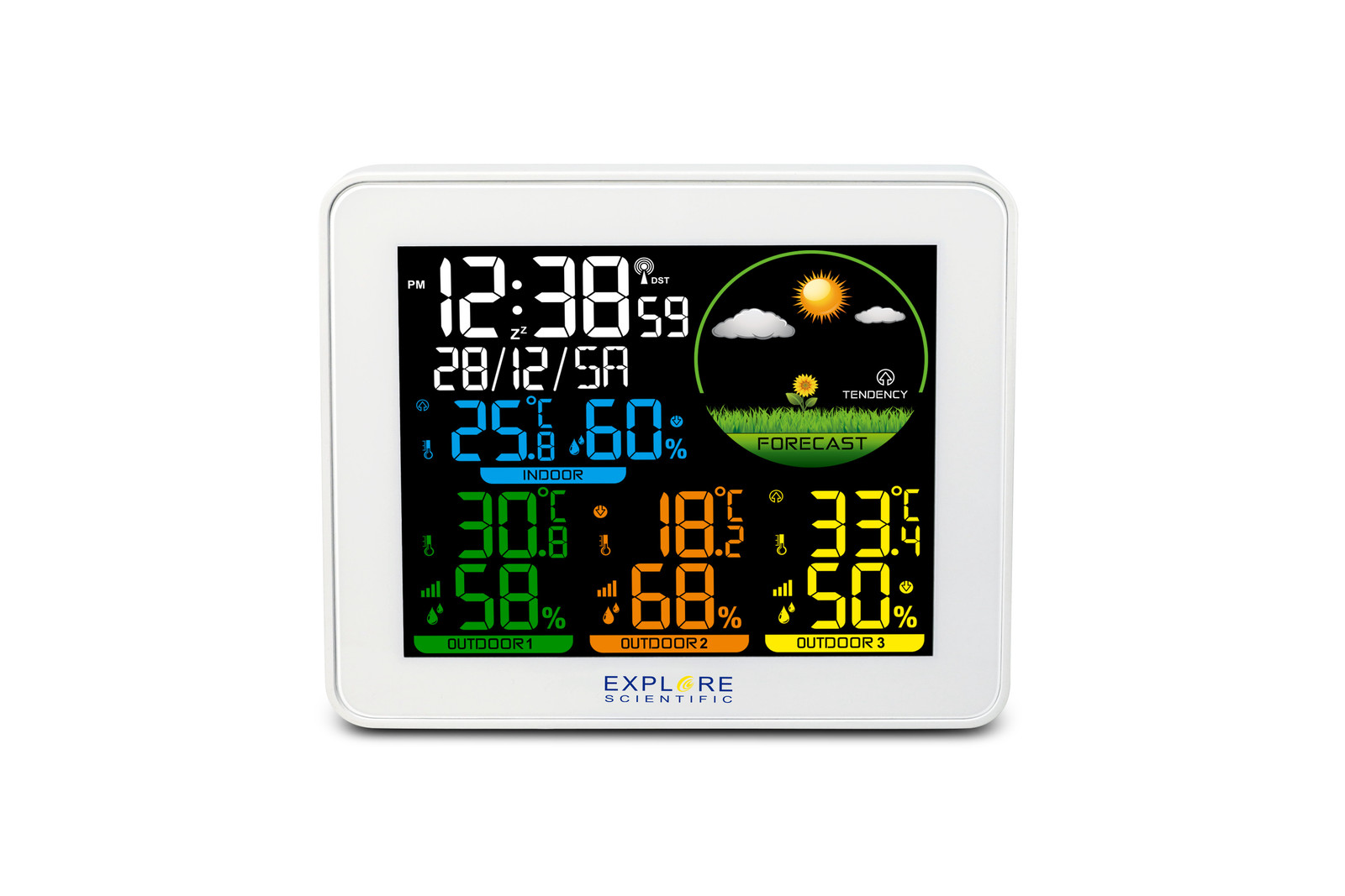 Explore Scientific OXS058 Barometer met interne luchtdruk, wit