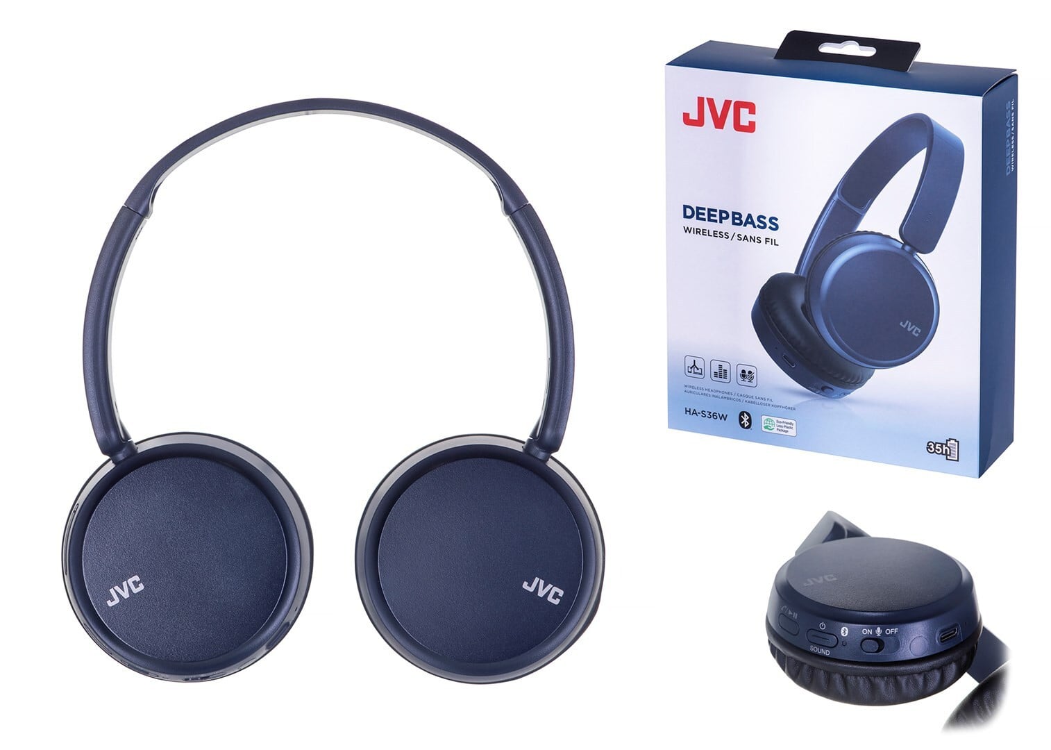 JVC HA-S36W On-ear hoofdtelefoon Blauw