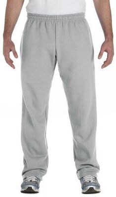 Gildan G184 Heavy Blend Open-Bottom Sweatpants in Sport Grey size 3XL   Cotton Polyester 18400, G18400