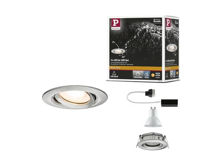 Paulmann Nova Plus EBL Set 1x 7W GU10 IP65 Eisen gebürstet Einzelleuchte, schwenkbar, dimmbar, IP65, für Feuchträume geeignet, warmweiß 2700K