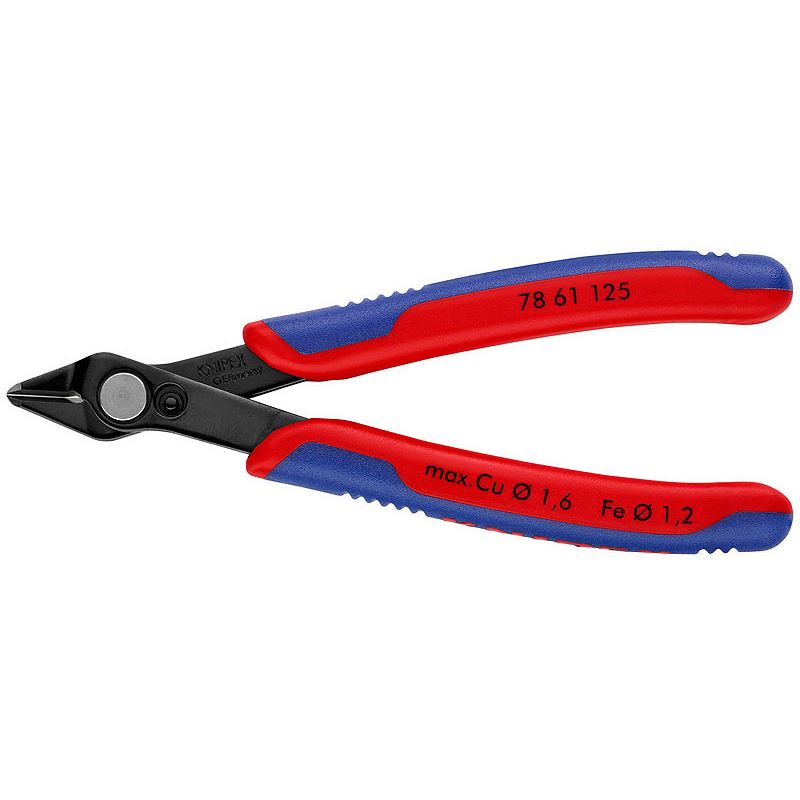 Knipex Elektronik-Seitenschneider brün. m.Feder L.125mm spitz ohne Facette