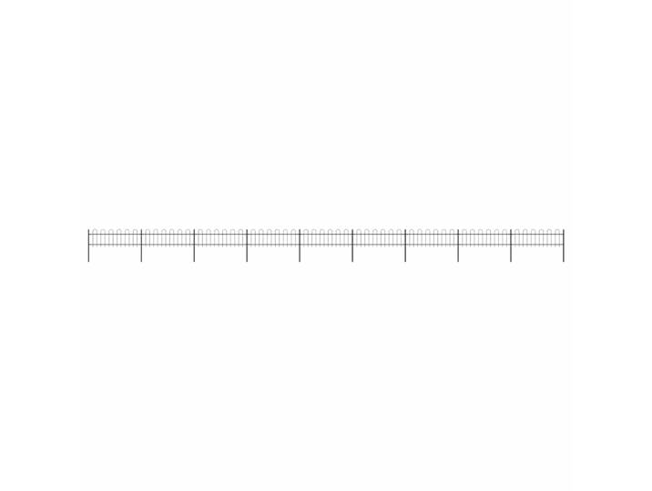 vidaXL Gartenzaun mit Rundbogen Stahl 1506 x 60 cm Schwarz