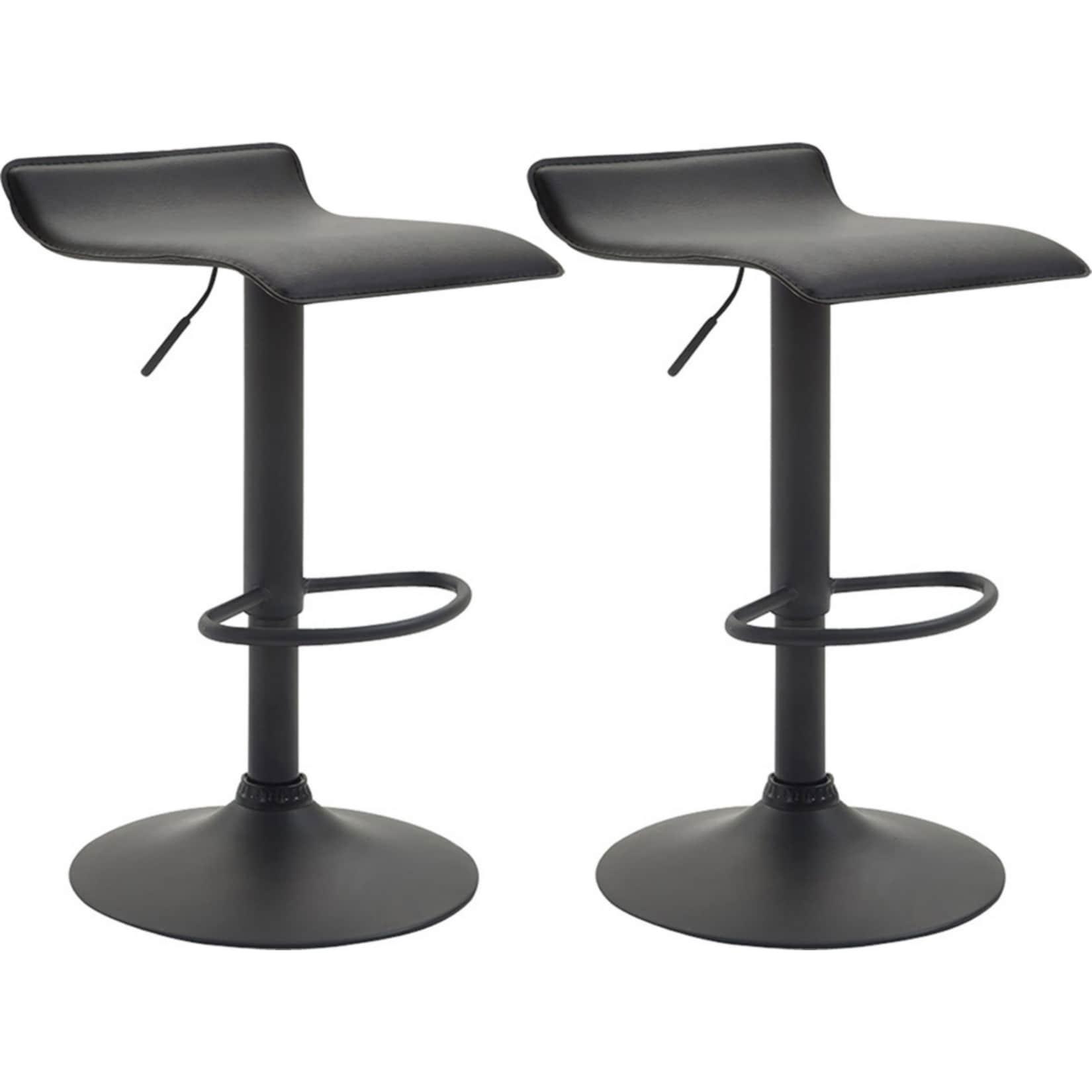 CLP 2er Set Barhocker Dyn V2 Kunstleder schwarz - Farbe: schwarz, Gestellfarbe: schwarz