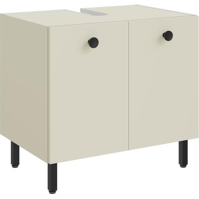 Waschbeckenunterschrank OPTIFIT "Riff", beige (kaschmirfarben), kaschmirfarben, Türen: 2 Stk., Holzwerkstoff, Schränke, Waschbeckenunterschrank, Breite 65 cm, schnelle Montage mit OPTIsnap