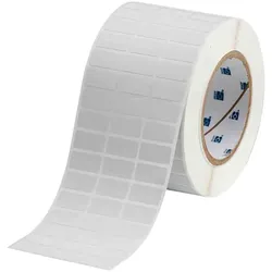 Brady, Etikettenrolle, THT-5-437-10, Polyvinylfluorid, Weiss, 25.40 x 12.70 mm, selbstverlöschend, permanent, 3-bahn