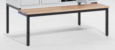 Sitzbank, schwarz m. 3 Buchenholzleisten, 1230 mm breit