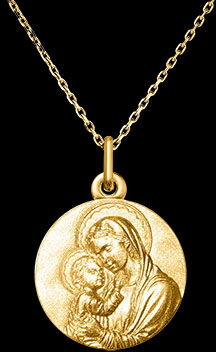 Edenly Medaille Jungfrau Maria und Jesuskind â€“ 18-karÃ¤tiges Gelbgold