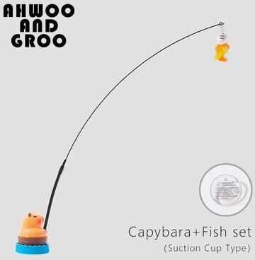 Inspired Finds Capybara Bird Bell Cat Teaser Wand Toy For Interactive Hunting & Exercise sucker Fish