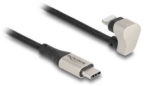 Delock USB-Ladekabel USB 2.0 Apple Lightning Stecker, USB-C Stecker 2.00m Schwarz 80026