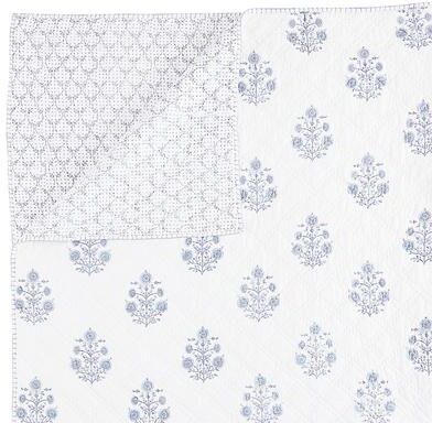 Pia Floral Quilt - Cornflower, King - Ballard Designs
