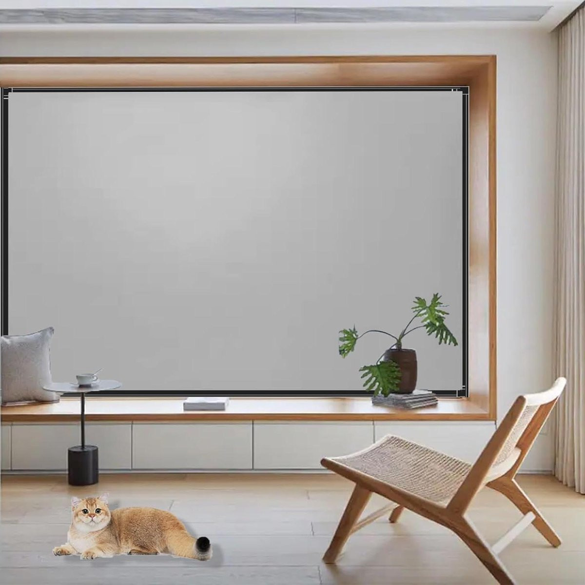 Grijs Verduisteringsrolgordijn voor Ramen - 35 x 95 cm
