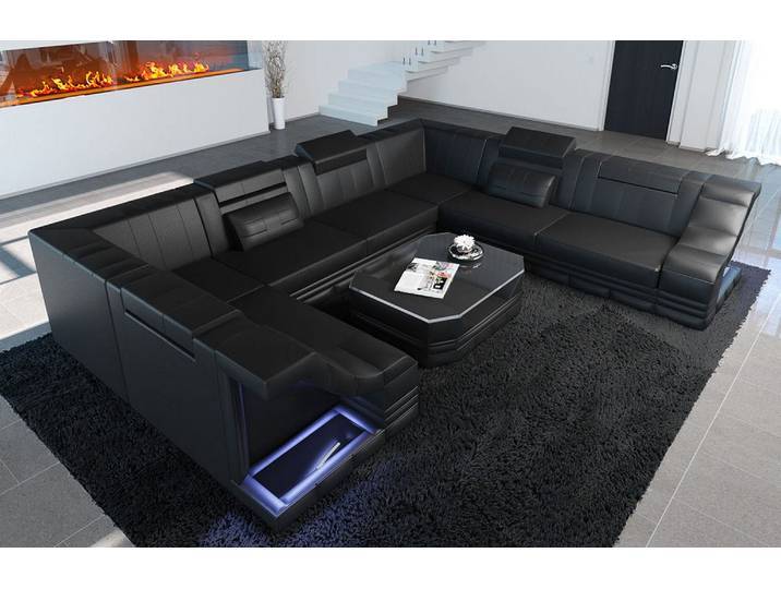 Sofa Bianchi Pur U-Form in Leder