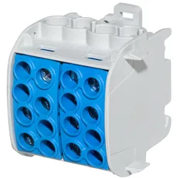 f-tronic 7730029 Hauptleitungsabzweigklemme, 35mm2, 1polig, CU/AL, blau, Doppelblock, HLAK1p35DALUbl  - 2 Stück