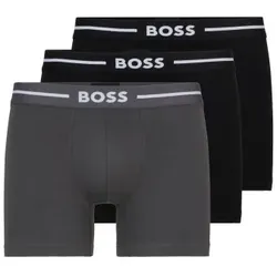 BOSS 3P Boxer Bold Brief Schwarz/Grau Baumwolle Small Herren