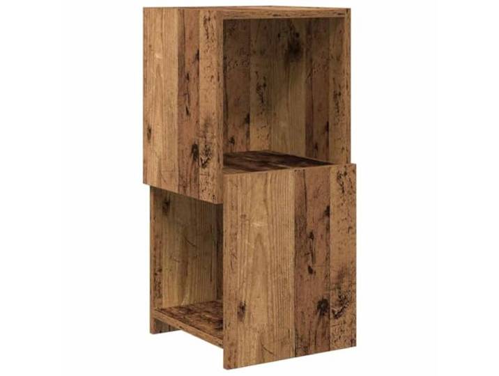 KUPTYERFG Eckschrank Altholz 30,5x30x65 cm Holzwerkstoff Standregal Kompaktes Eckregal in Altholz-Optik für Wohnzimmer und Flur, bietet mit 2 offenen Fächern schnellen Zugriff auf Deko.