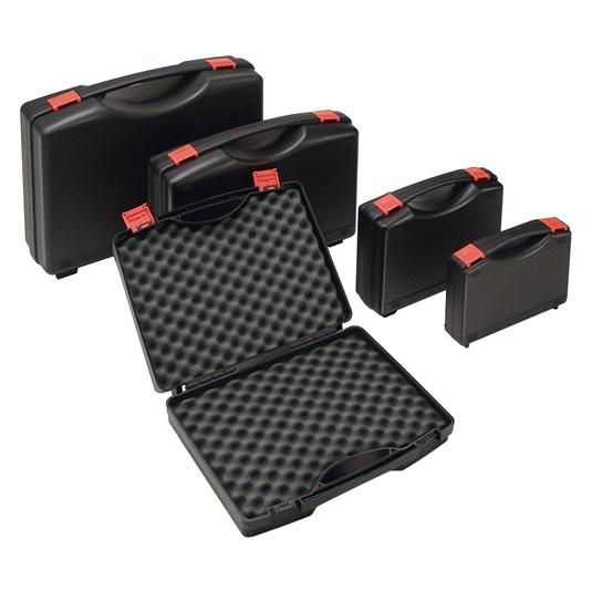 WAG Kunststoffkoffer L395xB295xH106 mm PP 1 Griff m. Schaumstoffeinlage schwarz (1 Teil) (TEKNO 2011 SCHW/ROT)