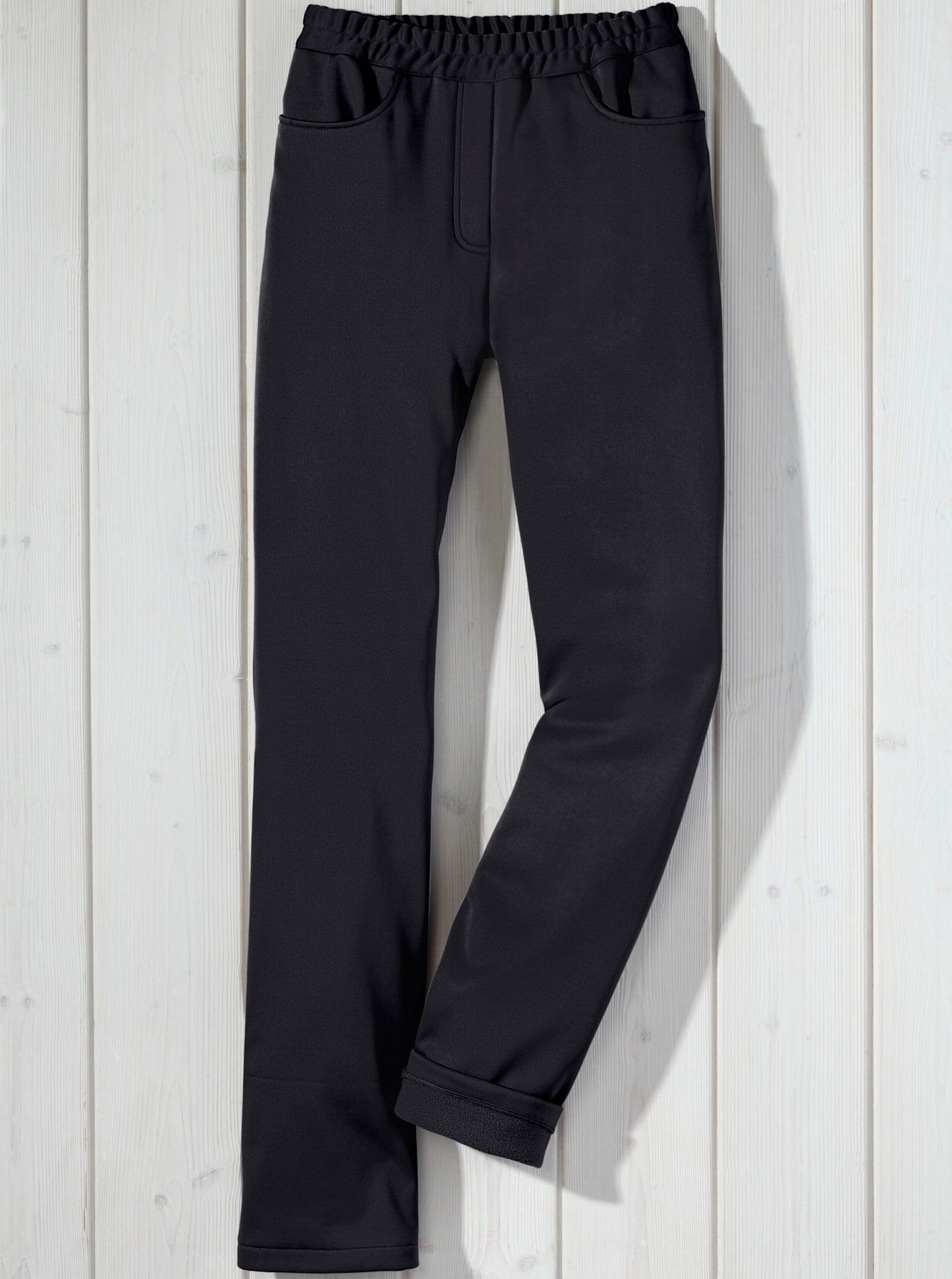 Thermohose CLASSIC BASICS, Damen, Gr. 44, Normalgrössen, schwarz, 100% Polyester, unifarben, lang, Hosen Thermohose schwarz 44, Normalgrössen
