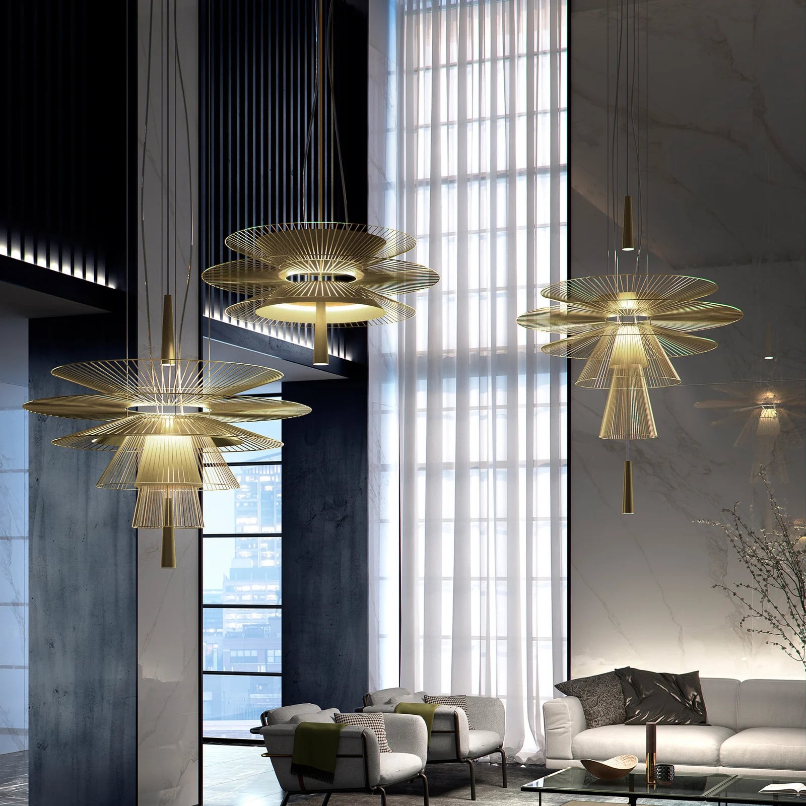 Forestier Gravity 1 Hanglamp Golden - Designer Metaal - Keuken