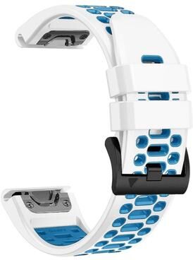 Uplifted Finds QuickFit Sport Silicone Watch Strap 22mm 26mm For Garmin Fenix And Epix quickfit 26mm white Blue