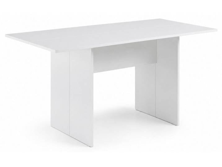 Console blanche extensible\, design épuré\, gain de place\, transformable. Table extensible pour cuisine ou salon. Dimensions : 120x35/70x76 cm