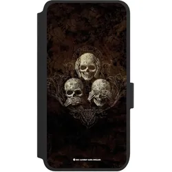 Nivocase Klapphülle für Samsung Galaxy S25 Handyhülle aus Kunst Leder NIVOflip schwarz Art Gothic (Samsung Galaxy S25), Smartphone Hülle, Schwarz