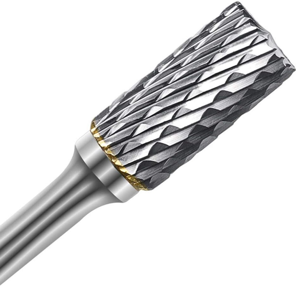 Tungsten Carbide Dubbele Snijtand Profielfrees voor Houtbewerking en Metaalpolijsting, Zilver, Schacht: 6 mm, Kop: 12 mm