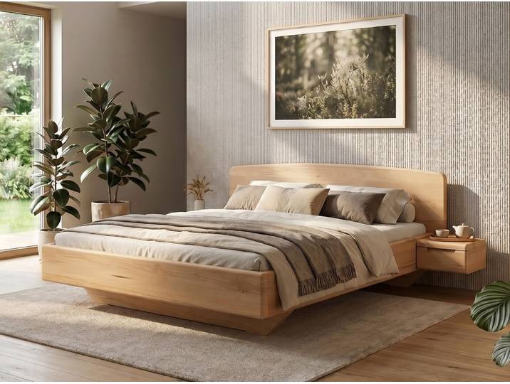 Bett Kernbuche „Johanna“ 90 x 220 cm Massivholz Buche