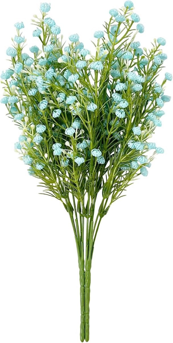 Set van 2 realistische kunstbloemen Sluierkruid, 38 cm, onderhoudsvrije decoratie