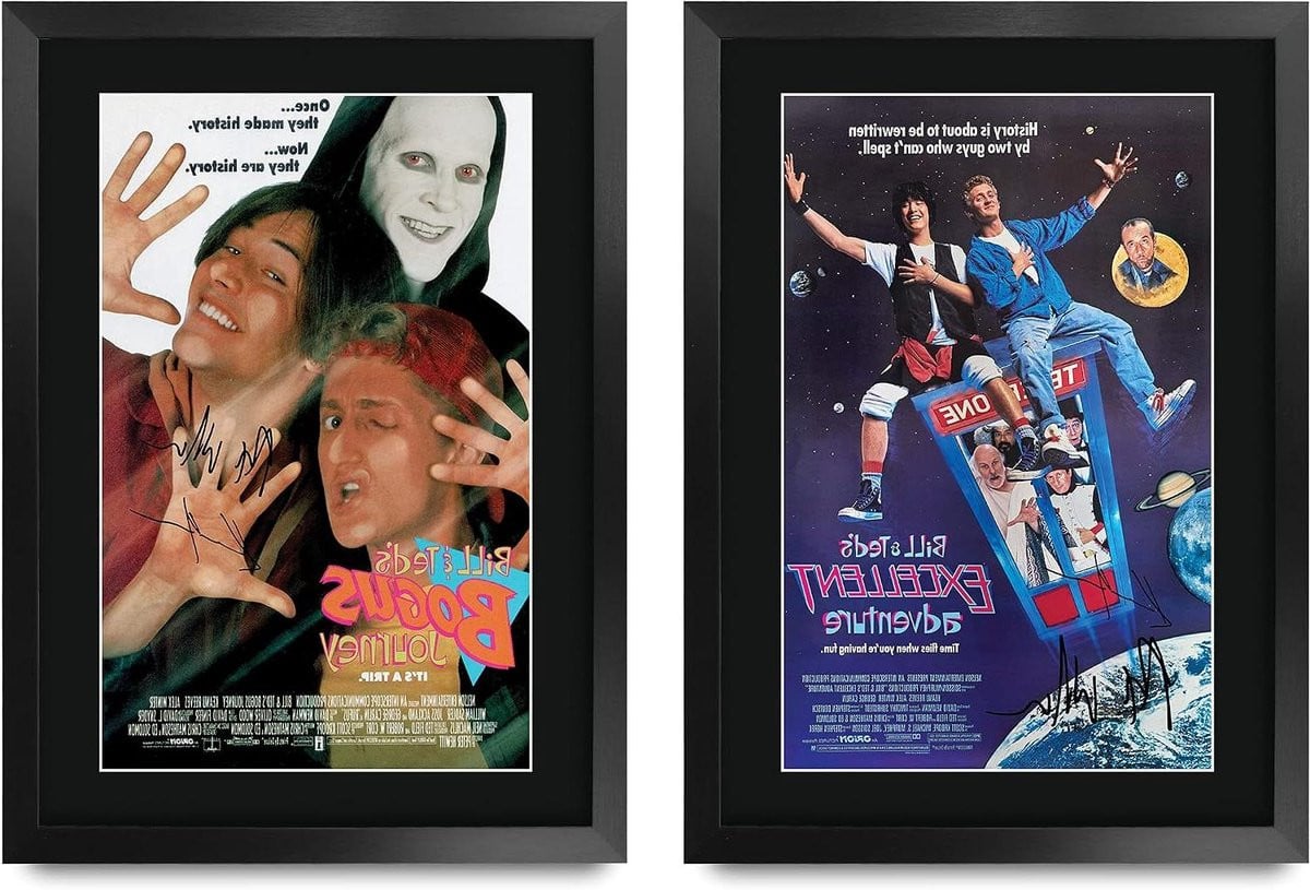 Ingelijste Film Poster met Replica Handtekening - A3 - Zwart