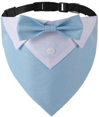 Fusion Finds Formal Dog Tuxedo Bow Tie Collar Adjustable Bandana For Weddings, Birthdays & Special Events f s